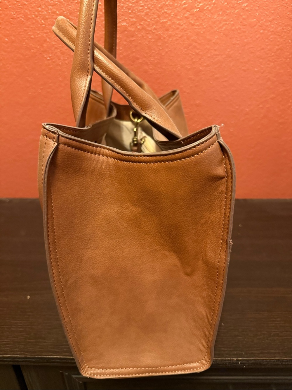 Lucky Brand Brown Leather Satchel Tote - Picture 3 of 9